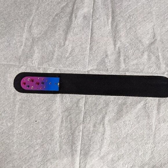 🆕7.5" Pink/Blue Czech Crystal Nail File W/BEAUTIFUL PINK/PURPLE SWAROVSKI CRYST - Picture 5 of 5